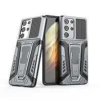 Case for Samsung Galaxy S21/S21+/S21 Ultra Armor Case with Stand Attraction Military Grade Protection Impact-Resistant Bumper Anti-Drop Protective Phone Cover (Gray,S21plus 6.7
