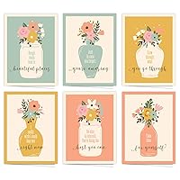 Wildflower Encouraging Greeting Cards / 12 Inspirational Flower Vase Note Cards / 5