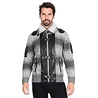 Barabas Men's Zipper Stand collar Animal Print Winter Jacket 2SWZ1