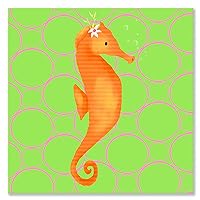 Penelope The Seahorse Stretched Canvas Wall Art by Meghann O'Hara, 10 by 10-Inch