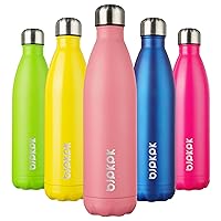BJPKPK Insulated Water Bottle 25oz Stainless Steel Water Bottles Water Bottle For Travel Keep Cold And Hot, Light Pink