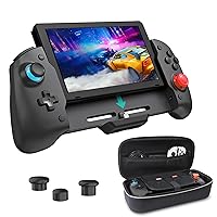 NexiGo Switch Accessories Holiday Bundle, Ergonomic Controller (Black) for Nintendo Switch with 6-Axis Gyro, Dual Motor Vibration, Game Storage Case with 10 Game Card Holders
