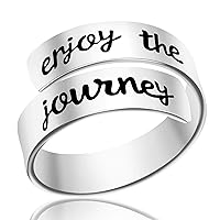 Adjustable Ring Inspirational Jewelry Personalized Stainless Steel Rings Birthday Graduation Gifts for Girls …
