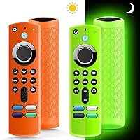 (2Pack) Protective Remote Cover, Silicone Remote Cover, Remote Control Cover, Only Green can Glow in The Dark(Glow Green&Orange)