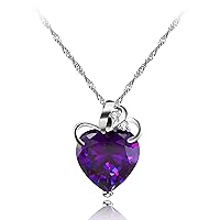 Uloveido Fashion Love Heart Crystal Pendant Valentines Birthday Necklace Silver Color N437
