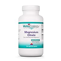 NutriCology Magnesium Citrate - Well-Absorbed, Bone and Stress Support - 180 Vegetarian Capsules
