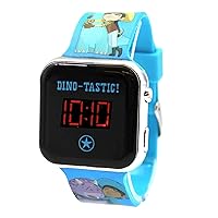 Accutime Kids Dino Ranch Blue Multicolor Digital LED Quartz Childrens Wrist Watch for Boys, Girls, Toddlers with Blue Multicolor Character Graphic Strap (Model: DNR4008AZ)