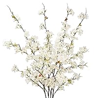 4pcs Artificial Cherry Blossom Flower Branches, 39.4