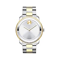 Movado Men's BOLD Metals Two-Tone Watch with a Printed Index Dial, Silver/Grey/Gold (3600431)