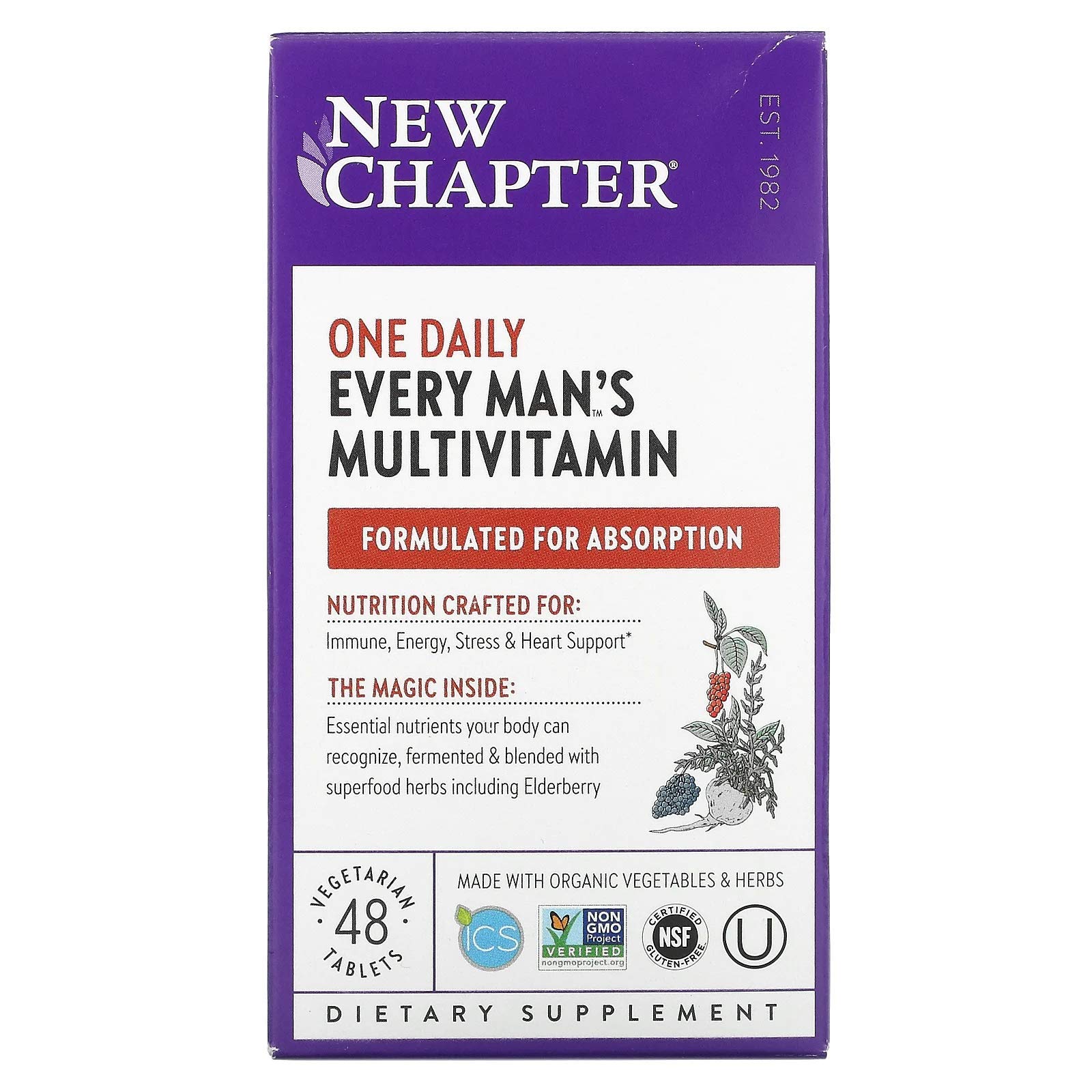 New Chapter Every Man's One Daily Multivitamin, Whole Food multivitamin for Men 2 x 48 Pack