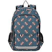 ALAZA Cute American Football Stripe Geometric Backpack Bookbag Laptop Notebook Bag Casual Travel Trip Daypack for Women Men Fits 15.6 Laptop