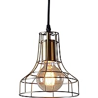Brass Industrial Cage Filament Pendant
