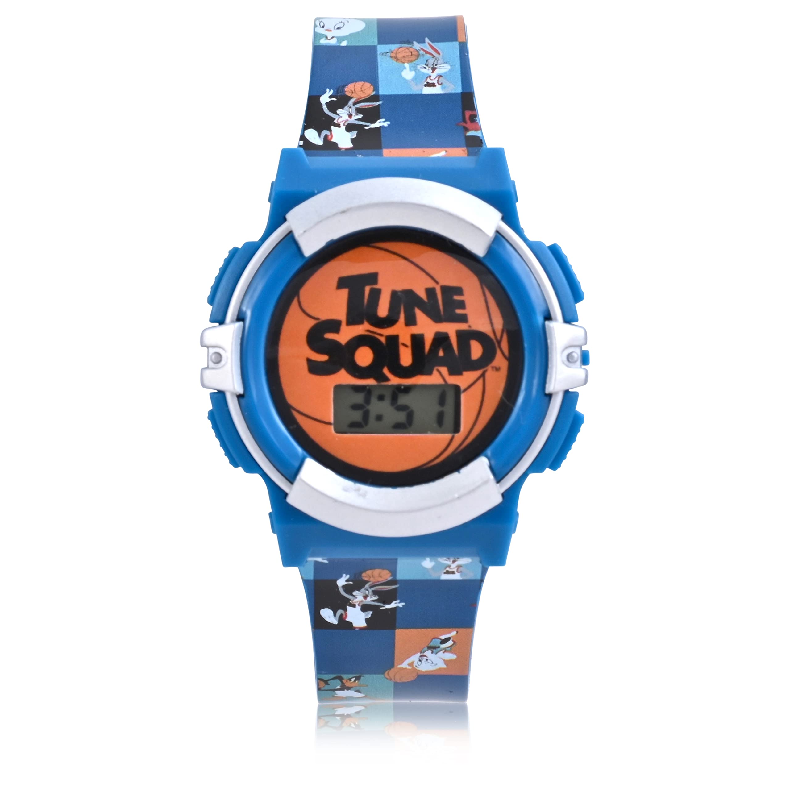 Accutime Space Jam Kids Digital Watch - Touchscreen LED Display, Kids, Boys Watch, Silicone Slap Strap in Blue (Model: SPJ4028AZ)