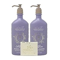 Bath & Body Works Aromatherapy Balancing Elderflower MADARIN + CEDARWOOD 2 Piece Body Lotion Set with a Natural Oats Bar Soap - Full Size