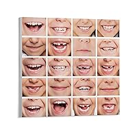 WADBUISD Teeth Whitening Collage Poster Smile Teeth Collage Whitening Dental Spa Aesthetic Poster (3) Canvas Poster Bedroom Decor Office Room Decor Gift Unframe-style 12x12inch(30x30cm)