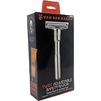 Van Der Hagen Matte Silver TWIST Adjustable Razor