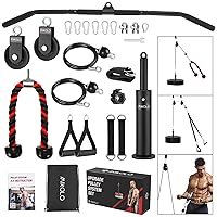 Mikolo Upgraded Weight Cable Pulley System Gym, LAT and Lift Pulley System, Cable Pulley Attachments with Adjustable Length Cable for Full Body Training, Home Gym Pulley System Set, 2023 Version