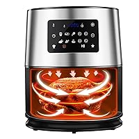 6 Liters Digital Air Fryer,Dehydrate & Bake,1700w,BPA-Free, Accessories Included,Family Size, Black
