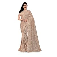 Indian Trendy Imported Sequin Embellished Designer Sari Pre Stitched 1 Minute Party Saree Sequin Blouse 410