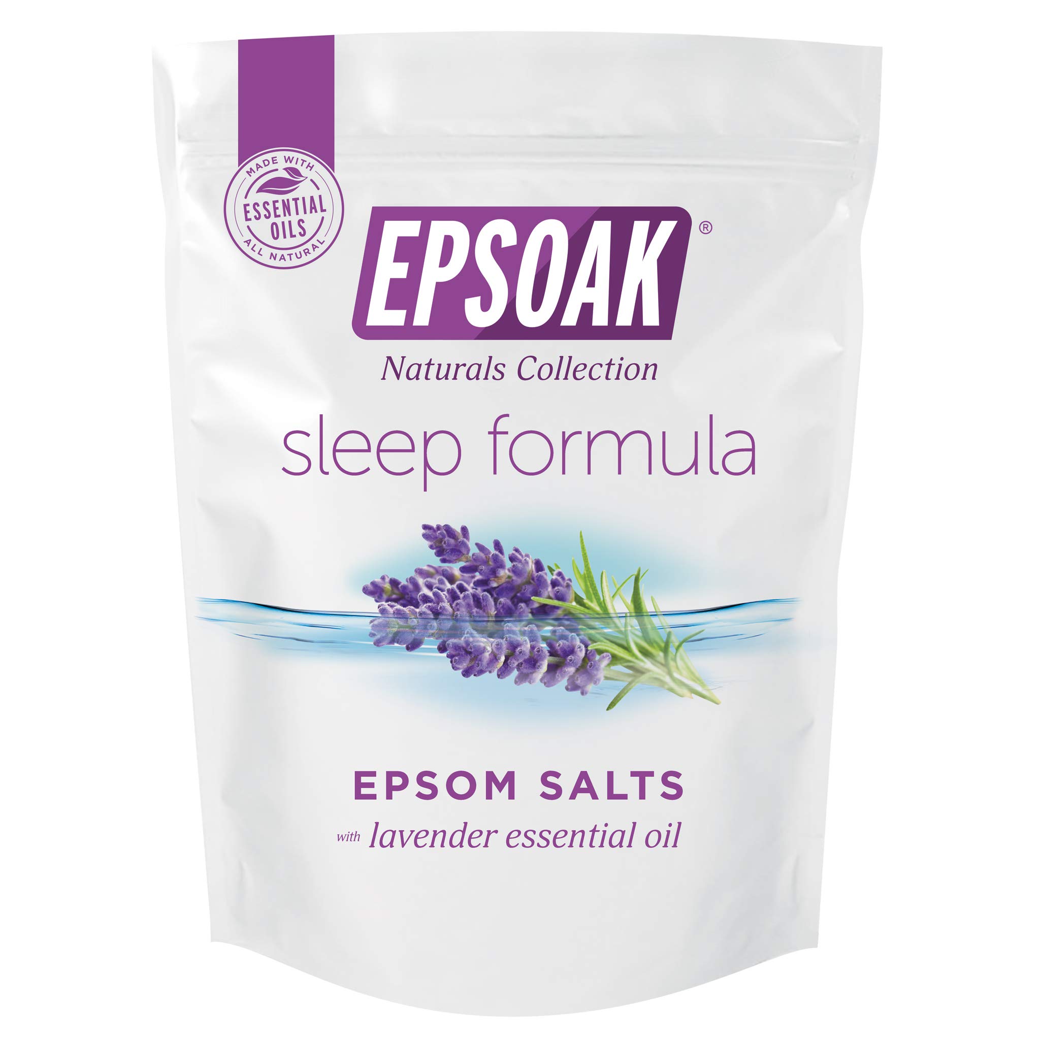 Epsoak Epsom Salt Ultimate Bath Soak Bundle (6 lbs. Total) – Sleep Formula Bath Salt, Muscle Soak Bath Salt, Original Unscented Epsom Salts