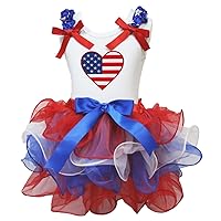 Petitebella USA Heart Shirt Petal Skirt Outfit Nb-8y