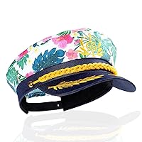 Captain Hat Sailor Hat Tropical Hat Cruise Hat Captain Attire Sailing Hat Yacht Rock Hat Sailor Cap Men Luau Hat Kids Adult Hawaiian Hat Boat Hats for Women Boat Party Accessories Marine Women Costume