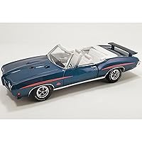 1970 GTO Judge Convertible Atoll Blue Metallic with Graphics and White Interior Limited Edition to 432 Pieces Worldwide 1/18 Diecast Model Car by Acme A1801221
