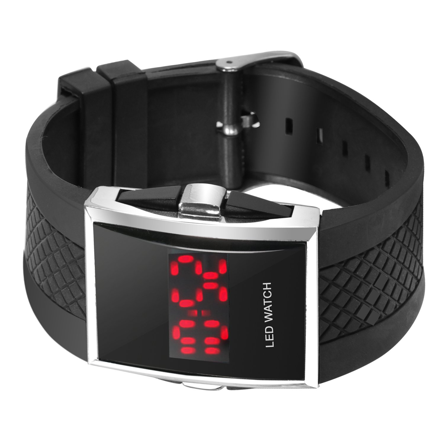 DIGIFLEX Digitale Armbanduhr für Männer mit roter LED-Anzeige - in Schwarz EIN Elegantes Geschenk
