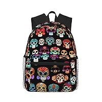 Lightweight Laptop Backpack,Casual Daypack Travel Backpack Bookbag Work Bag for Men and Women-Mexican Colourful Skull