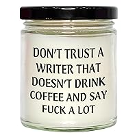 Writer's Candle: Vanilla-Scented Jar Candle for Funny Writers Who Love Coffee and Curse a Lot | Mother's Day Unique Gifts from Daughters