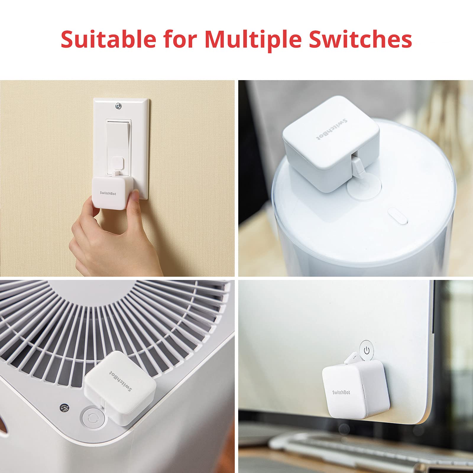 SwitchBot Smart Switch Button Pusher - Fingerbot for Automatic Light Switch, Timer and APP Bluetooth Remote Control, Works with Alexa, Google Home, HomeKit When Paired with SwitchBot Hub (White)