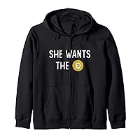 Funny She Wants The D Dogecoin Crypto Doge Cryptocurrency Zip Hoodie