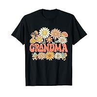 Groovy Grandma Floral Hippie Retro Daisy Flower Mother's Day T-Shirt