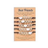 Tarsus 2/3/4/5/6 Pcs Best Friend Bracelets Bff Matching Heart Bracelet Best Friend Friendship Gifts for Women Friends Girls Teen
