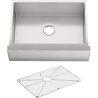 K-5417-NA Strive Self-Trimming Farmhouse Undermount Medium Single-Bowl Kitchen Sink with Tall Apron, 29 1/2 x 21 1/4