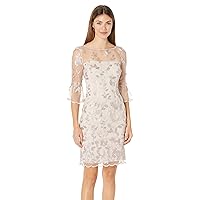 Adrianna Papell Women's Embroidered Bell Sleeve Dress