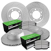 R1 Concepts Front Rear Brakes and Rotors Kit |Front Rear Brake Pads| Brake Rotors and Pads| Performance Sport Brake Pads and Rotors| Fits 2011-2014 Porsche Cayenne