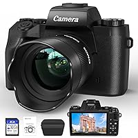 Digital Camera, Kids Camera with 32GB Card 1 Rechargeable Batteries, FHD 2.7K 44MP Point and Shoot Cameras, 16X Zoom, Compact Small Vlogging Gift Camera for Kids Children Teens Girl Boy
