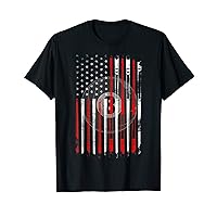 Billiards Pool Player USA American Flag Gift T-Shirt