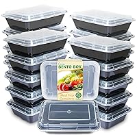 Meal Prep Containers 20 pack 1 Compartment with Lids, Food Storage Bento BPA Free | Stackable | Reusable Lunch Boxes, Microwave/Dishwasher, Freezer Safe,Portion Control (28 oz)