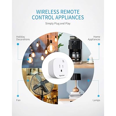 Remote Control Outlet Wireless Light Switch 100 FT Range 5 Outlets