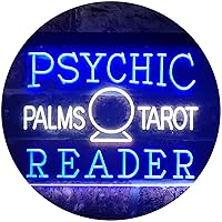 ADVPRO Psychic Palms Tarot Reader Dual Color LED Neon Sign White & Blue 24