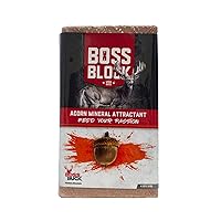 Boss Block Acorn Flavored 4lb Mineral Deer Attractant | Fast-Acting Powerful Long-Lasting Mineral Food Block for Deer