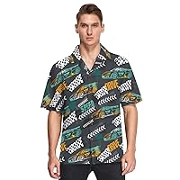 vvfelixl Sport Cars Hawaiian Shirt for Men,Men's Casual Button Down Shirts Short Sleeve for Men S