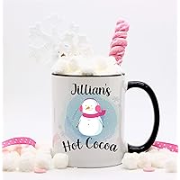 Personalized Girl Snowman Hot Cocoa Mug for Kids, Girl Snowman Winter Gifts for Kids | Snow Day Crafts, Marshmallow Bombs, Snowman Hot Chocolate Gifts, Christmas Hot Chocolate Mugs, Christmas Snowman
