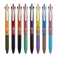 Retractable Gel Ink Pens: Multi Colored 2 in 1 Colorful Click Pen Assorted Color 8ct Extra Fine Point Tip 0.5mm Journaling Smooth Writing Note Taking Coloring No Bleed & Smear Smudge
