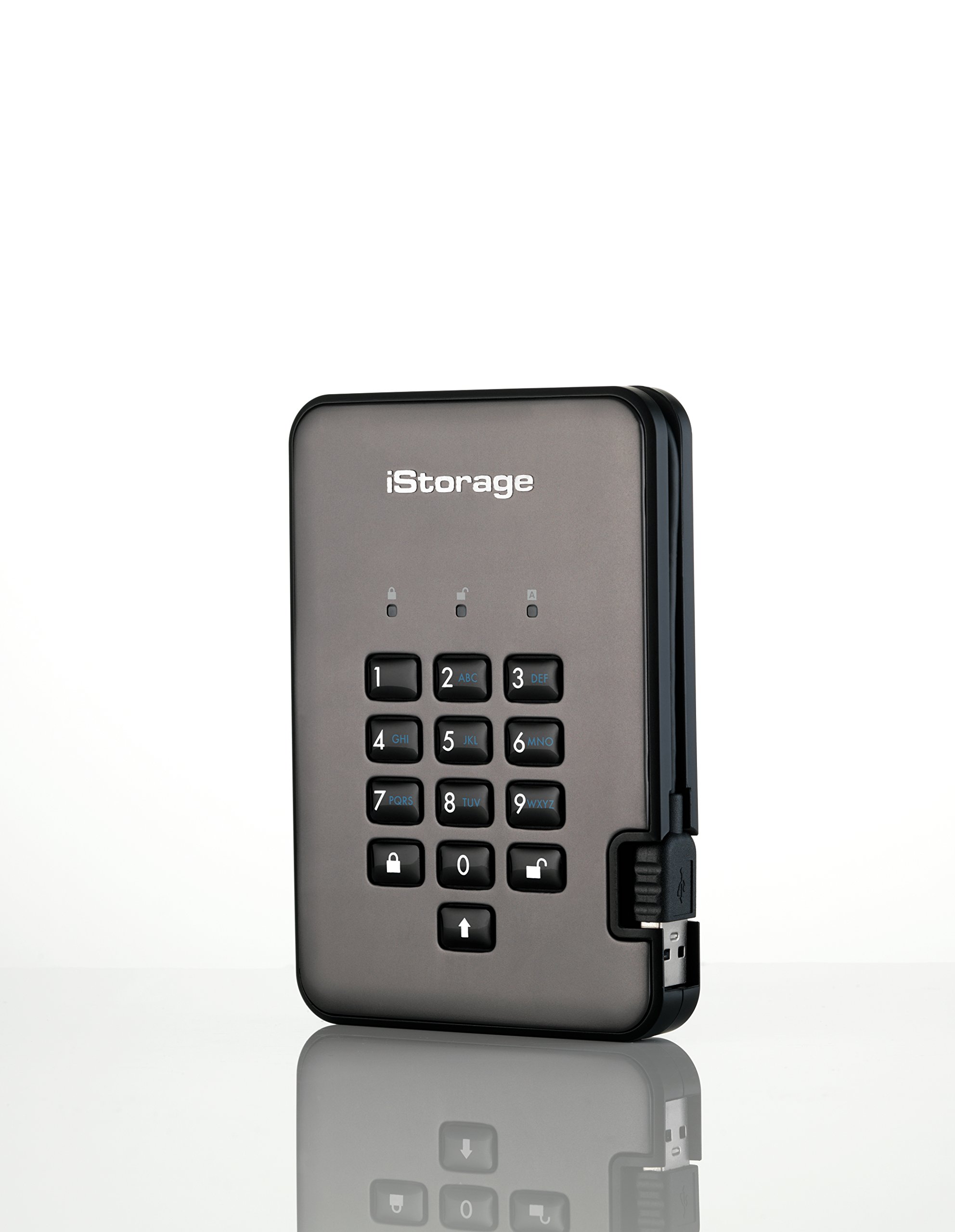 iStorage diskAshur PRO2 SSD 2TB Secure portable solid-state drive - FIPS Level 2 certified - Password protected, dust & water resistant, military grade hardware encryption IS-DAP2-256-SSD-2000-C-G
