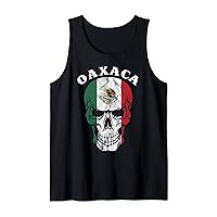 Oaxaca Mexico Flag on Skull Oaxaca Tank Top