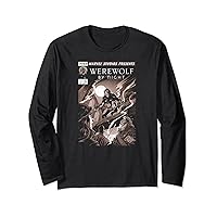 Marvel Werewolf by Night Jack Colorless Comic Cover Long Sleeve T-Shirt