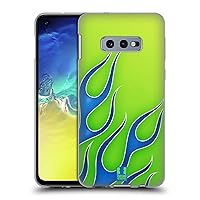 Head Case Designs Striking Lime Flame Decals Soft Gel Case Compatible with Samsung Galaxy S10e